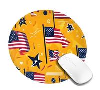 The American Flag on Pop - Alfombrilla de mouse de goma antideslizante de 8 pulgadas, forma redonda, superficie cómoda para oficina, juegos y estudio, 2 unidades
