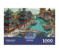 The Ancient Chinese City 1000 Pcs Cartón Fuerte Rompecabezas Dream City Imposible, Difícil Juego Familiar Puzzle Juego De Desafío Difícil 70x50cm/1000pcs