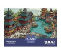 The Ancient Chinese City 1000 Piezas Cartón Rompecabezas Dream City Liberador De Estrés Juego Familiar Puzzle para Adultos Y Niños 52x38cm/1000pcs