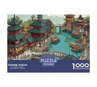 The Ancient Chinese City 1000 Piezas Papel Ecológico Rompecabezas Dream City Liberador De Estrés Juego Creativo Puzzle para Adultos Y Niños 38x26cm/1000pcs
