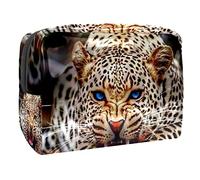 The Animal Leopard - Bolsa de cosméticos para mujer, bolsa de aseo de viaje, bolsa grande de PVC para maquillaje, práctica bolsa organizadora con cremallera, multicolor, 18.5x7.5x13cm/7.3x3x5.1in,