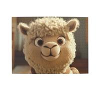 The Animated Alpaca Has Big Eyes - Rompecabezas de madera de 500 piezas para adultos, rompecabezas desafiante para juego de tamaño de 15 x 20.4 pulgadas