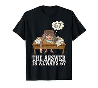 The Answer Is Always 67 Math Teacher Meme 90s Retro Cartoon Camiseta