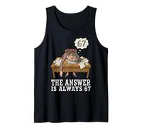 The Answer Is Always 67 Math Teacher Meme 90s Retro Cartoon Camiseta sin Mangas