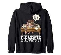The Answer Is Always 67 Math Teacher Meme 90s Retro Cartoon Sudadera con Capucha