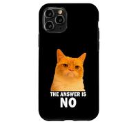 The Answer is No Funny Grumpy Orange Cat Meme Weird Cat Face Carcasa para iPhone 11 Pro
