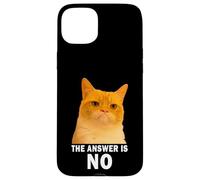 The Answer is No Funny Grumpy Orange Cat Meme Weird Cat Face Carcasa para iPhone 15 Plus