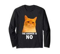 The Answer is No Funny Grumpy Orange Cat Meme Weird Cat Face Manga Larga