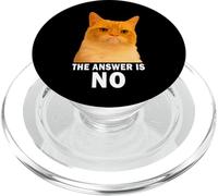 The Answer is No Funny Grumpy Orange Cat Meme Weird Cat Face PopSockets PopGrip para MagSafe