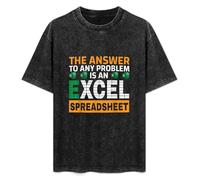 The Answer to Any Problem is an Excel Spreadsheet Tax Day Men T-Shirt Black Unisex Tops Casual tee 3XL