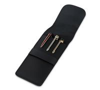 The Antiq Estuche de cuero para bolígrafos, protector de bolígrafo para plumas estilográficas, soporte para bolígrafos, estuche para lápices, estuche hecho a mano de piel auténtica (3 bolígrafos,