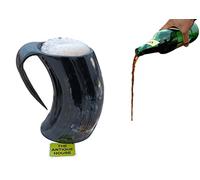 THE ANTIQUE HOUSE Cuerno vikingo para beber 100% natural auténtico buey taza para cerveza, vino, agua de mead