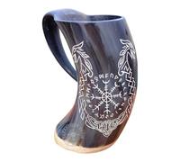 THE ANTIQUE HOUSE Taza vikinga de Halloween con diseño de cuerno de dragón, cerveza, vino, hidromiel medieval auténtica, 500 ml