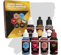 The Army Painter, Combat Se7ens: Auric Gold Relic Armour, 7 x 18 ml Warpaints Fanatic:4 acrílicos, 2 metalizados, 1 wash, Pinturas de modelismo ideales para miniaturas de DnD y Warhammer