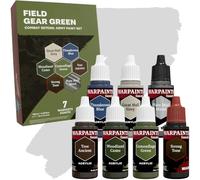 The Army Painter, Combat Se7ens: Field Gear Green, 7 x 18 ml Warpaints Fanatic: 5 acrílicos, 1 wash, 1 metalizado, Pinturas de modelismo ideales para miniaturas de DnD y Warhammer