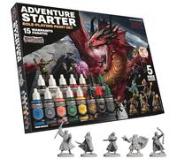 The Army Painter, GameMaster Adventure Starter Paint Set, 15 x 18 ml Pinturas Acrilicas incl. 1 Imprimación, 5 Miniatures y 1 Pincel - Pintura Miniatura para D&D & Warhammer Figuras