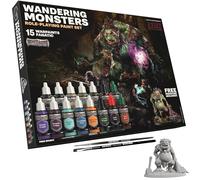 The Army Painter, GameMaster: Wandering Monsters Paint Set Combo, 15x18 ml Warpaints Fanatic Pinturas Acrylic incl. 2 Pinceles & 1 Miniature - Pintura para D&D & Warhammer
