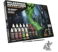 The Army Painter, GameMaster: Wilderness Adventures Paint Set, 15 x 18 ml | Pinturas acrílicas Warpaints Fanatic, incl. 1 pincel de cerda seca y 1 miniatura Hag de plástico