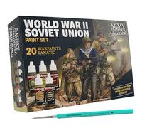 The Army Painter, Historical: Combo de la Unión Soviética de la Segunda Guerra Mundial, 20 x 18 ml Warpaints: 14 acrílicos, 4 lavados, 1 metálico, 1 efecto y 1 pincel Dipit, pintura en miniatura para