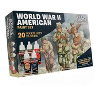 The Army Painter, Historical: WWII American Paint Set, 20 x 18 ml Warpaints Fanatic: 14 acrylic, 4 Washes, 1 Effect & 1 Metallic - Pintura para miniaturas de las U.S. Armed Forces en WWII