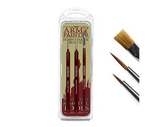 The Army Painter Hobby Starter Brush Set, 3 Pinceles para Pinturas acrílicas, Hobby Drybrush, Hobby Small Detail Brush und Hobby Standard Brush, Fine Model Pinsel für Miniatur-Fantasy Malerei