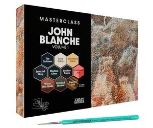 The Army Painter, Masterclass John Blanche Volume 1 C, 6 Warpaints Fanatics, 1 Speedpaint único, 2 Washes, 1 Metallic, 1 Print y Pincel - Pintura para miniaturas