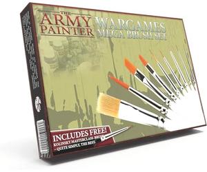 The Army Painter Mega Brush Set | 10 Pinceles de cerdas Sintéticas y Sable Natural | Pincel Kolinsky GRATIS | Accesorios para Pintura de Figuras Miniatura