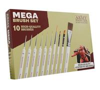 The Army Painter, Mega Brush Set, 10 pinceles para miniaturas Wargames | 3 para capas, 2 para cepillado en seco, 3 para detalles y 2 para modelos grandes