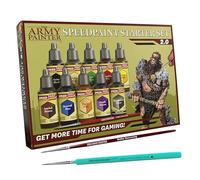 The Army Painter, Speedpaint 2.0 Starter Set Combo, 10 x 18 ml | Pinturas acrílicas incl. 1 metálica y 2 pinceles, para pintar miniaturas Warhammer y D&D