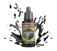 The Army Painter Speedpaint Broadsword Silver 2.0, Pintura Acrilica Individual De 18ml Solución De Pintura De Una Capa Para Tabletop Miniaturas Como Warhammer 40k y figuras de Dungeons and Dragons.