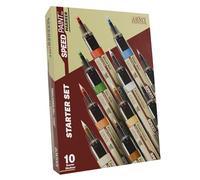 The Army Painter, Speedpaint Marker Starter Set, 10 x 6 ml Speedpaint 2.0 Marcadores, 9 de Pintura de Contraste y 1 Marcador de Acrílica Metálica, incl. 10 puntas adicionales para DnD y Warhammer