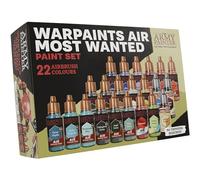 The Army Painter, Warpaints Air Most Wanted Paint Set, 22 x 18 ml | 19 pinturas para aerógrafo, incl. 2 metálicas, 1 fluorescente, 1 medio y 3 Speedpaint, para modelos y miniaturas