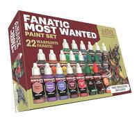 The Army Painter, Warpaints Fanatic Most Wanted Paint Set, 22 x 18 ml | Tonos de piel, metálicas, efectos, lavados, imprimación y 1 miniatura, pinturas para D&D y Warhammer