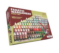 The Army Painter, Warpaints Fanatic Wargamers Paint Set, 102 x 18 ml de Pinturas Acrílicas, incl. Metálicos, Lavados, Efectos, 1 pincel y 1 miniatura - Set para miniaturas de D&D y Warhammer