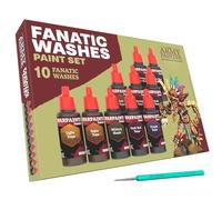 The Army Painter, Warpaints Fanatic Washes Set Combo, 10 x 18 ml | Pinturas acrílicas incl. 1 pincel, lavados y sombras para modelos y miniaturas Warhammer y D&D