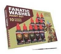 The Army Painter Warpaints Fanatic: Washes Set Combo, Conjunto de 10 Pinturas Acrílicas en Botellas con Gotero de 18ml para Lavar y Sombrear Modelos en Miniatura, Más 1 Pincel para Imprimación Gratis