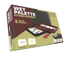 The Army Painter, Wet Palette Combo, paleta húmeda y Hydro Pack incluidos | Paleta húmeda con soporte para pinceles, 50 hojas y 2 esponjas, para pintar miniaturas Wargames