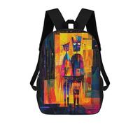 The Arnolfini Portrait - Geometric Abstract Expressionism Mochilas Infantiles Escolares Impresas En 3D, Mochilas Para Niños, Mochilas De Viaje Para Niños Y Niñas, Mochilas Escolares Para Niños 17inch