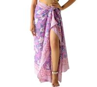 THE ART BOX 100% algodón Sarong Coverup para mujeres, estampado de bloque manual indio, traje de baño pareo, falda envolvente para playa, bikini cover up largo (185 x 110 cm), Talla única