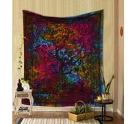 THE ART BOX - Colgador de pared, diseño de árbol de la vida, gran tapicería arcoíris, 230 x 215 cm, manta de pared, algodón, indio, psicodélico, tapices hippie para decoración interior
