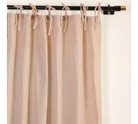 THE ART BOX Cortinas de Gasa a Rayas, Cortinas Colgantes de Gasa de Lino Boho con Lazos Superiores, Filtrado de Luz, Tratamiento para Puertas y Ventanas, 2 Paneles de Cortinas para Sala de Estar