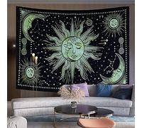 THE ART BOX Decoración de pared para recámara, decoración de pared, decoración de recámara, decoración de recámara, sol, luna, psicodélico, yoga meditación