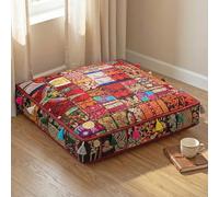 THE ART BOX Funda de almohada cuadrada hipoalergénica de 35 x 35 pulgadas, ideal para meditación, cojín otomano de mandala, camas para perros, tumbona, camas para mascotas