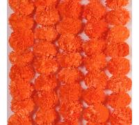 THE ART BOX Guirnalda de caléndula Decoración de Boda de Halloween Flores Artificiales Guirnalda de otoño Decoraciones navideñas Guirnaldas de Flores, 5 Piezas - 150 cm Cada una, Naranja