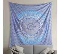THE ART BOX Indian Cotton Aqua Blue Tapestry Mandala Wall Hangings- Tapestry For Bedroom - Indie Wall Tapestry Hippie Room Decor - Boho Small Tapestrys Aesthetic 54x60 Inch