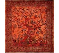 THE ART BOX naranja tapiz árbol de la vida tapices psicodélicos algodón indio colcha doble placa de picnic decoración de pared de techo arte (pequeño, 30 x 40 pulgadas)