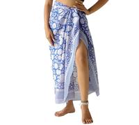 THE ART BOX Pareo cubrebañador para mujer de algodón 100% con estampado de bloques indios, falda pareo, falda tipo cartera, cubrebañador de playa largo (185 x 110 cm), Sarong