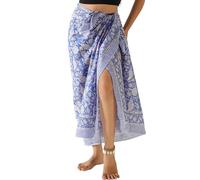 THE ART BOX traje de baño indio estampado manual, falda envolvente para bikini, largo (73x43 pulgadas)