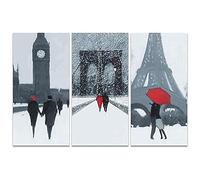 The Art Group Londres, Nueva York, Paris Jon Barker - Lienzo Impreso, Madera, Multicolor, 10 x 150 x 1,3 cm