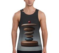 The Art of Balance - Camiseta sin mangas para hombre, para gimnasio, correr, secado rápido, transpirable, para hombre, Negro, XL Grande